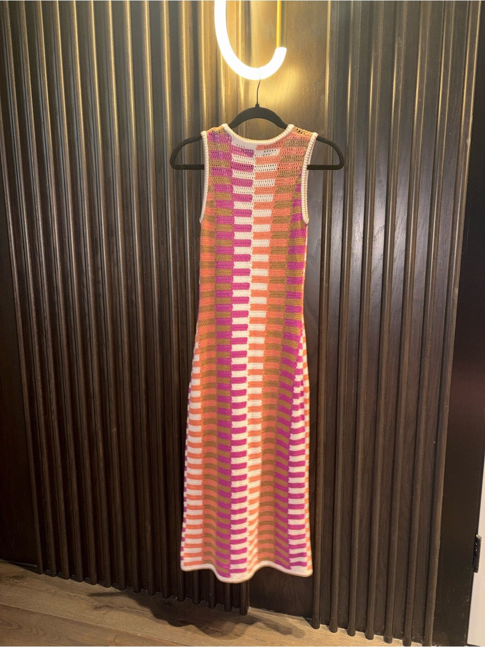 Universal Thread Sleeveless Crochet Maxi Dress in Pink, Orange & White - Picture 9 of 9